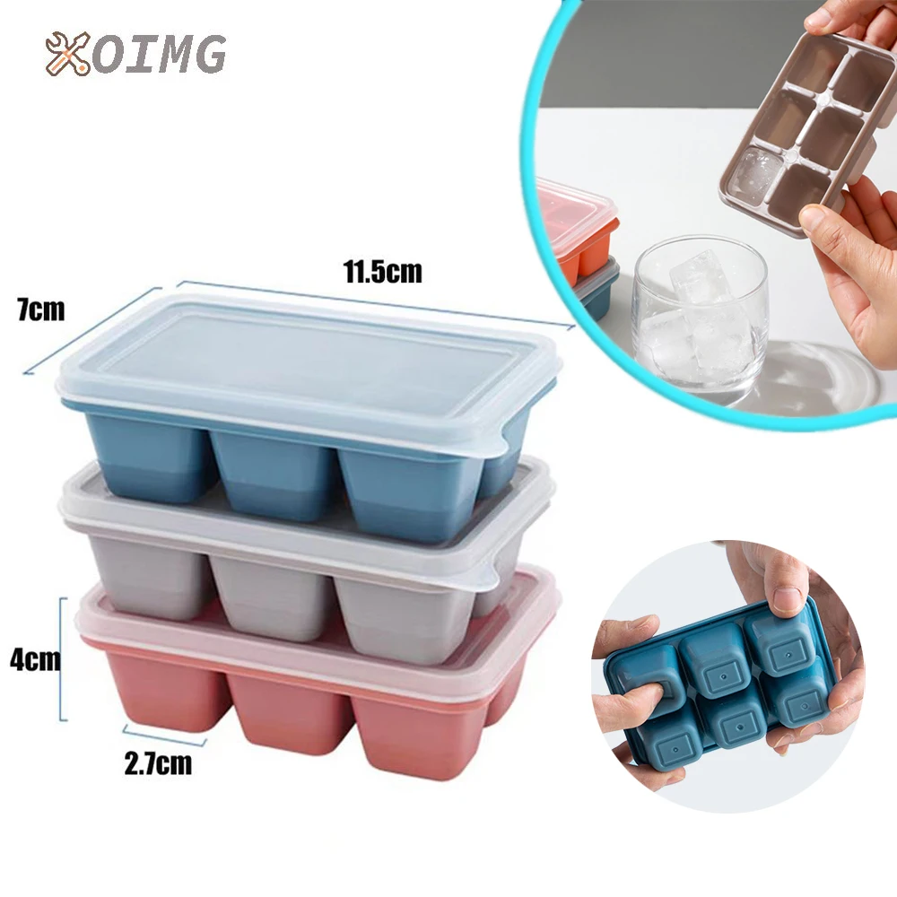 Mini Capped Silicone Ice Block Model Bar Party Reusable Safe Non Toxic  Silicone Tray Ice Block Mold Ice Block with Removable Lid