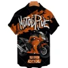 Men's Hawaiian Shirt Motorcycle 3D Printed Short Sleeve Beach Lapel Oversized Hip Hop 3