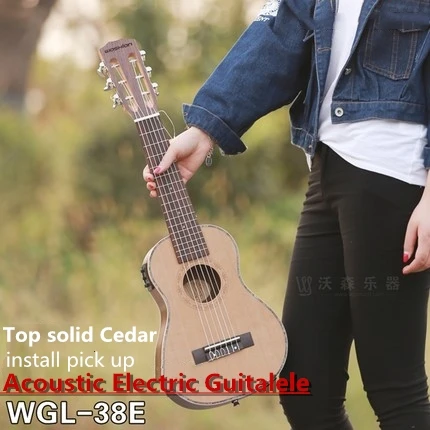Mini Guitar Anfilia 28 Inch Mini Acoustic Electric Guitalele 6 String