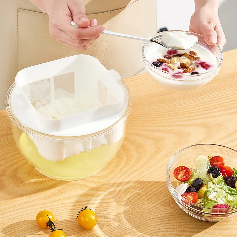 Yogurt Strainer 1Pcs Yogurt Strainer Reusable Coffee Yogurt Filter Maker Self-Made Soybean Milk Cheese Whey Separator Draining Strainer
