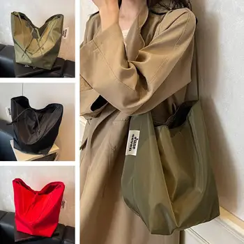 Borsa a Spalla da Donna Grande Capacità, Stile Minimalista ed Elegante, Leggera, per Studentesse, Borsa a Secchiello Retrò per lo Shopping
