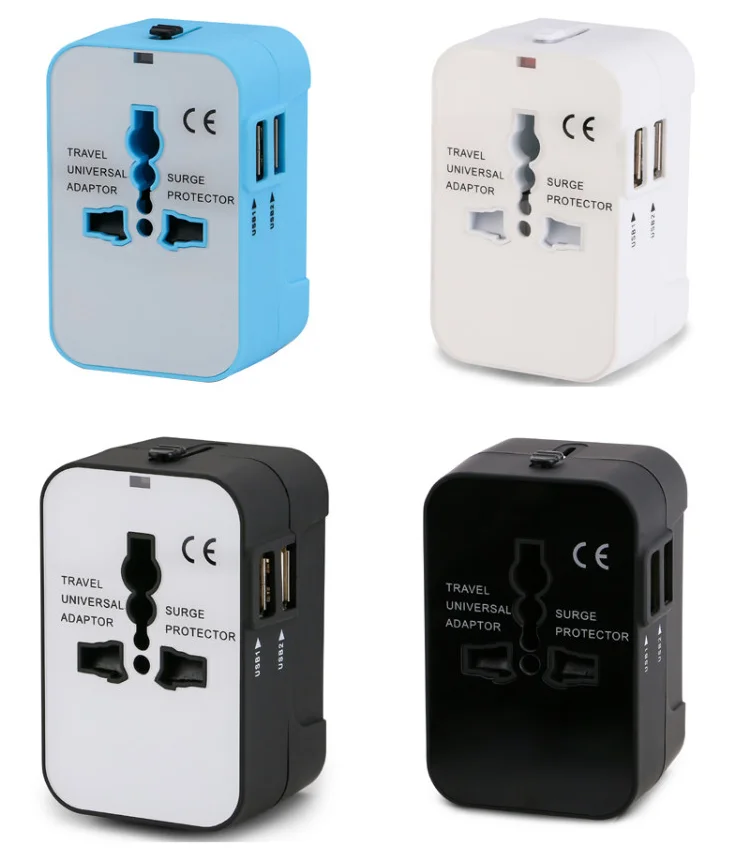 Power Adapter Travel Adapter Dual USB Port Universal UK to EU Plug