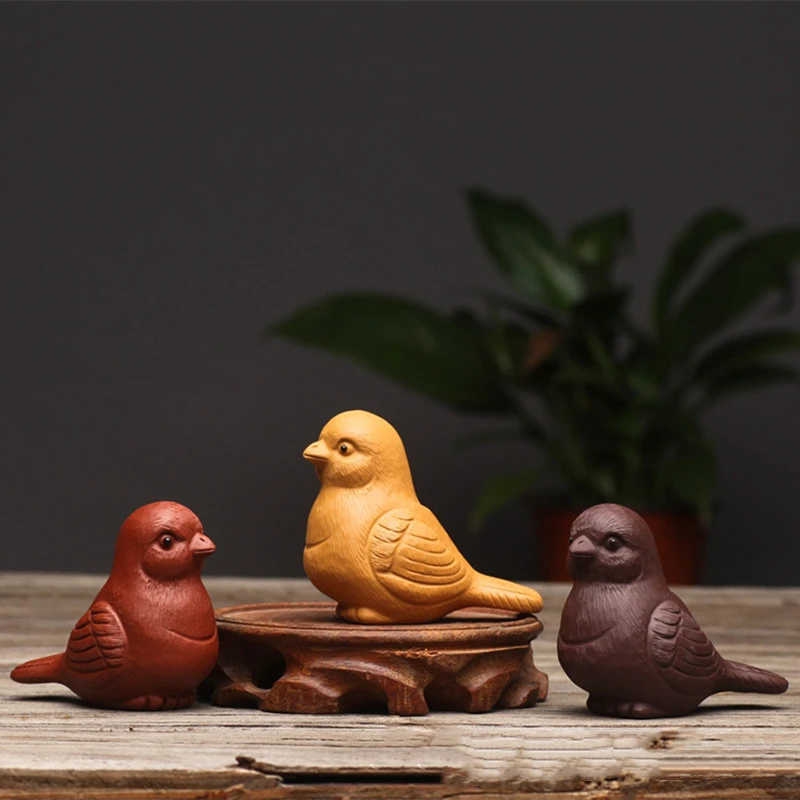 

Bird Home Garden Decoration Statues Purple Sand Handmade Ornaments Sculptures Scenic spots selling Lucky Teapet Birds Decor