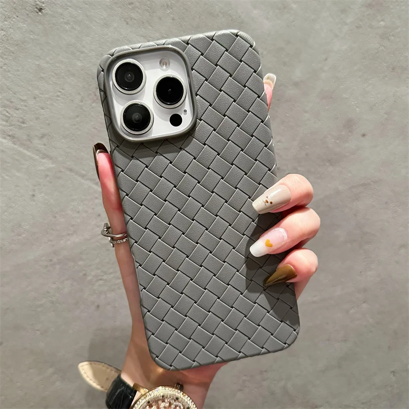 Luxury Woven Grid Breathable Mesh Cooling Phone Case - Thin Soft Silicone Cover