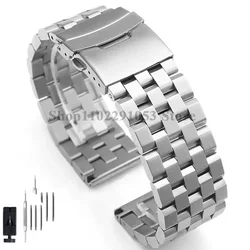 Luxury Stainless Steel Universal Watch Band Bracelet with Metal Buckle - 20mm (Silver)