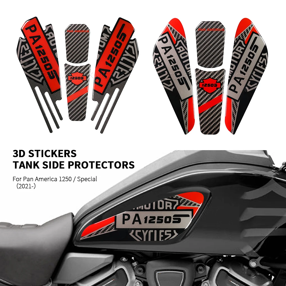 

3D Epoxy Resin Sticker Motorcycle Tank Pad Side Anti Scratch Decal Suit For RA1250 PA1250 Pan America 1250 S Special 2021 2022-