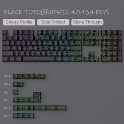 Enhanced PBT Translucent White Side Engraved Keycap Set (134 Keys Black)