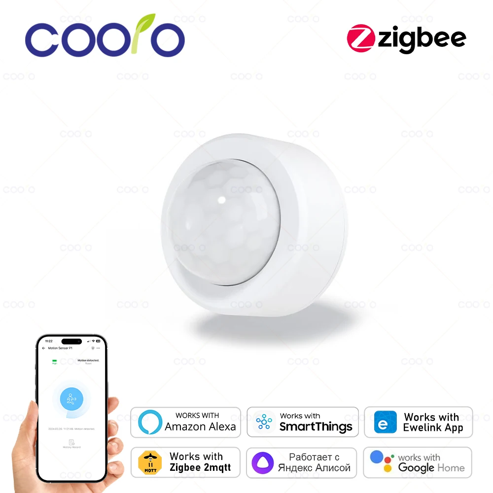 Zigbee 미니 PIR 모션 센서, 인체 모션 적외선 감지기, 보안 경보, 알렉..
