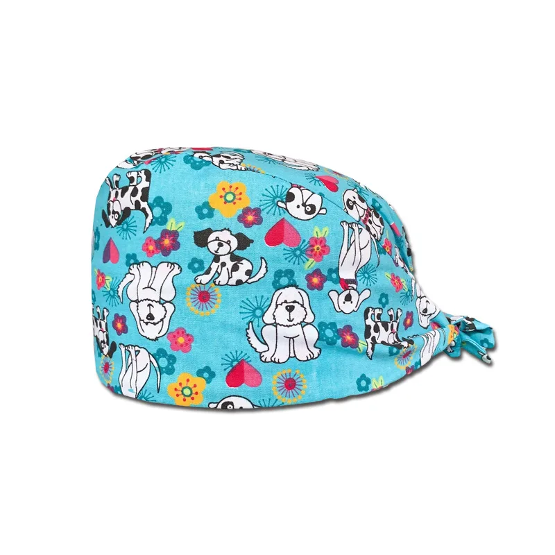 Cartoon Animals Plant Embroidery Nurse Hats for Women Gorros Quirurgic Salon Pharmacy Caps For Men Lab Pet Doctor Surgicals Cap black skully beanie Skullies & Beanies