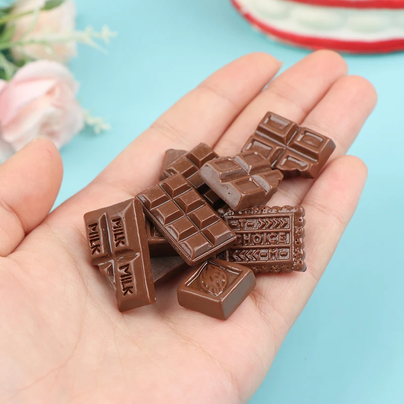 10Pcs 1:12 Dollhouse Miniature Chocolate Snacks Model Food Accessories For Doll House Decor Kids Pretend Play Toys Gift 3