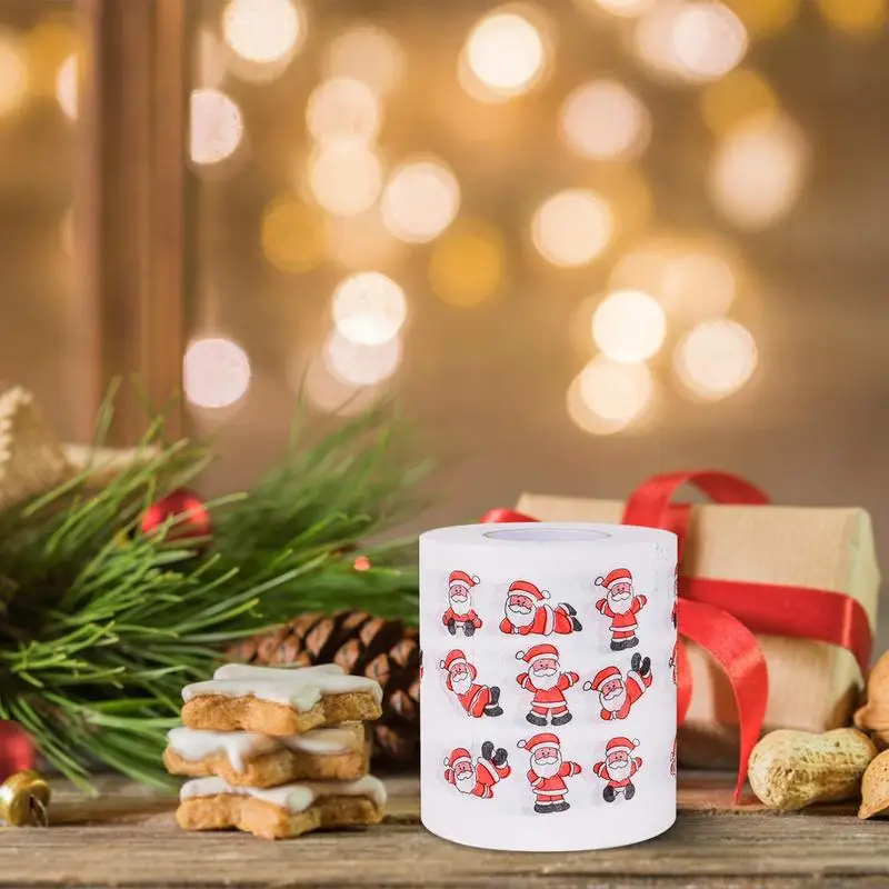 Christmas Bathroom Fun Toilet Paper Creative Christmas Design Delightful Experience Restaurant Xmas Decor Cute Xmas Tissue Roll