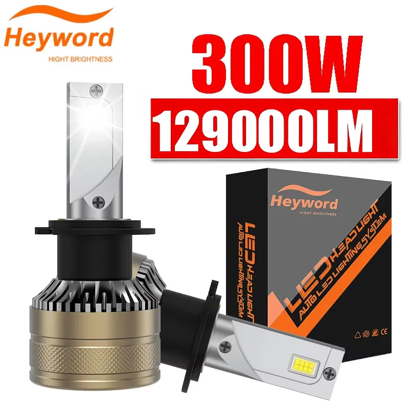 หลอดไฟ LED รถยนต์ Heyword High Power CSP H4 H7 390W 129000LM H1 H8 H9 H11 9005 HB3 9006 HB4 9012 HIR2 ไฟตัดหมอก 6000K 1