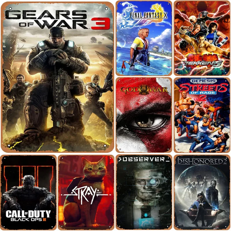 Decor Classic Movie Vintage Metal Signs Tin Sign Gears Of War Funny Poster Decor For Bar Pub Club Man Cave Wall Decoration