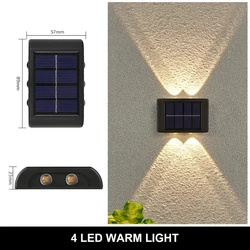 Solar LED Outdoor Waterproof Wall Light, Dusk to Dawn Garden and Porch Illumination - 1PCS (Warm light 4LED)