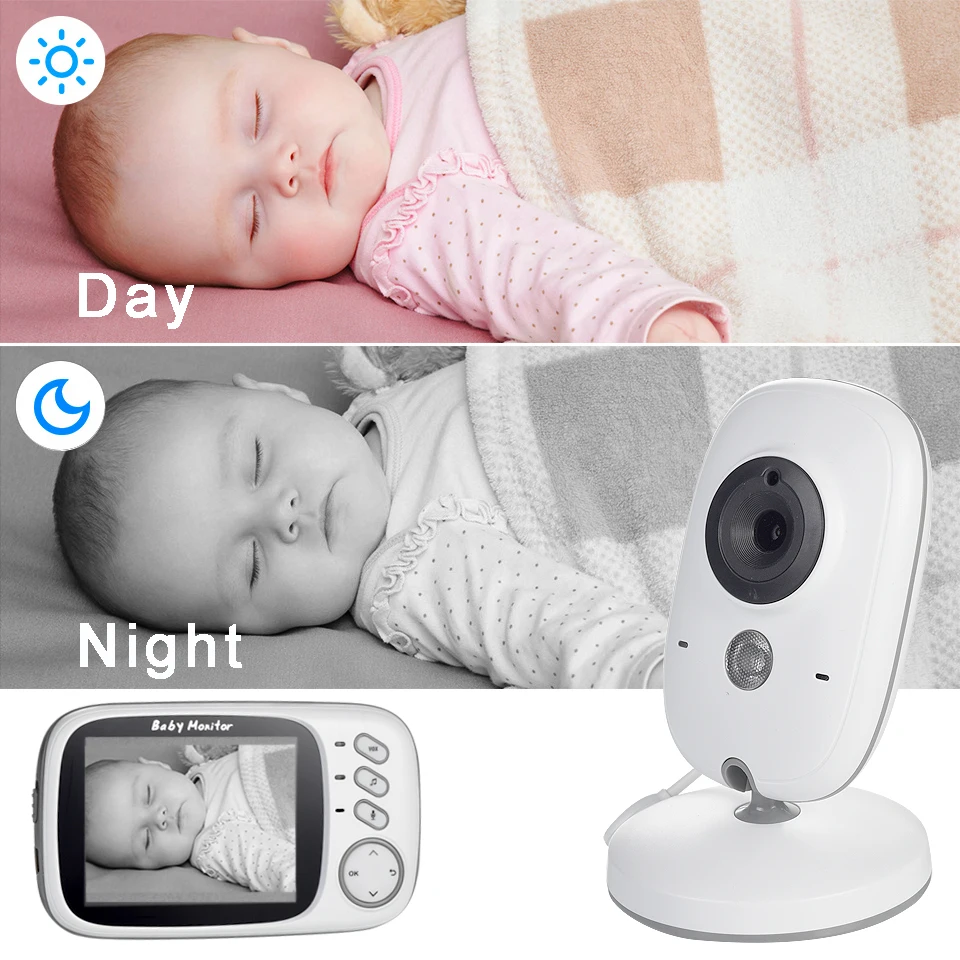 Babyphone vidéo sans fil VB603, avec écran LCD 2.4 GHz, vision nocturne,  audio bidirectionnel, caméra de sécurité, pour babysitter, 3.2 amaran -  AliExpress