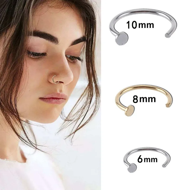 Set De 6 Piercings Falsos Para Nariz - Acero Quirúrgico (Incluye Magnéticos)