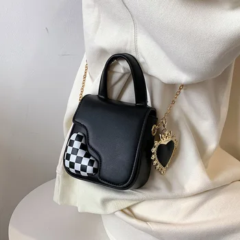 heart bags for women 2022 new Fashion leather Small handbag chain high quality crossbody bags square party Shoulder bag ladies 2