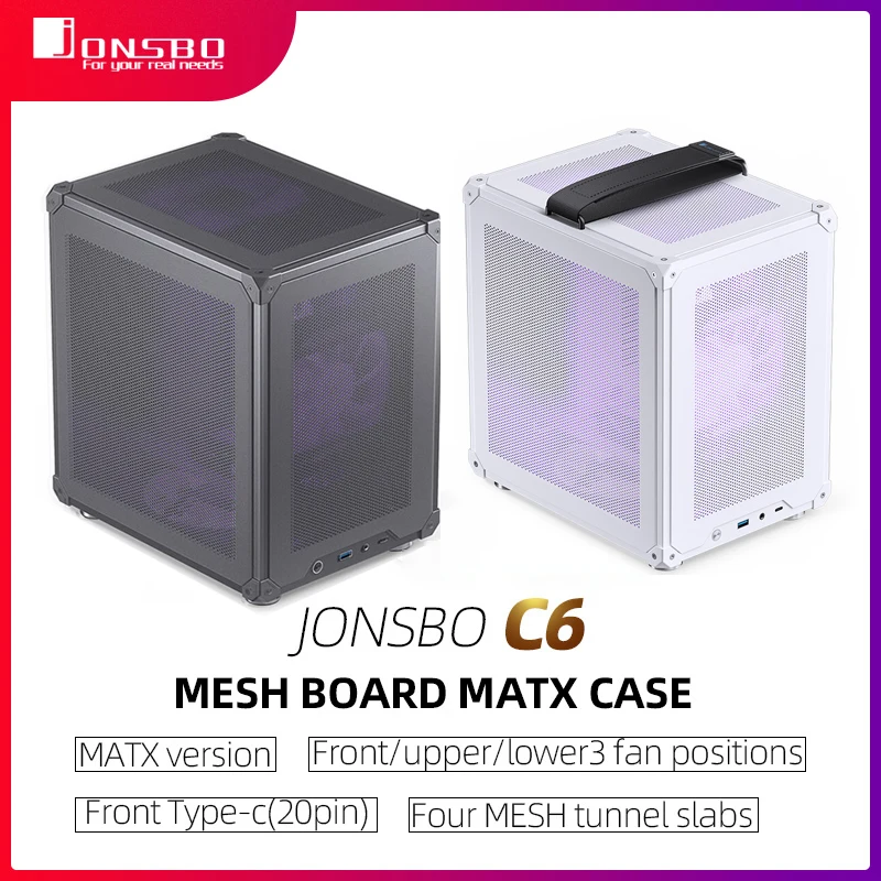 Jonsbo C6 Matx Mini Itx Case Per Pc Type-C Atx Power Supply Itx Portable Mini Desktop Mesh Chassis Computer Pc Case