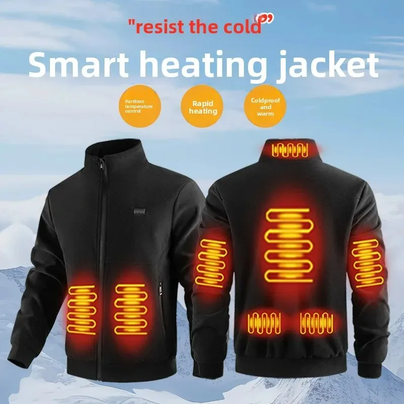 COMXZ 2025 8 Zone Smart Thermal Jacket Low Voltage 5V USB Powered Safe Heating Tech Outdoor Long Lasting Warm Coat
