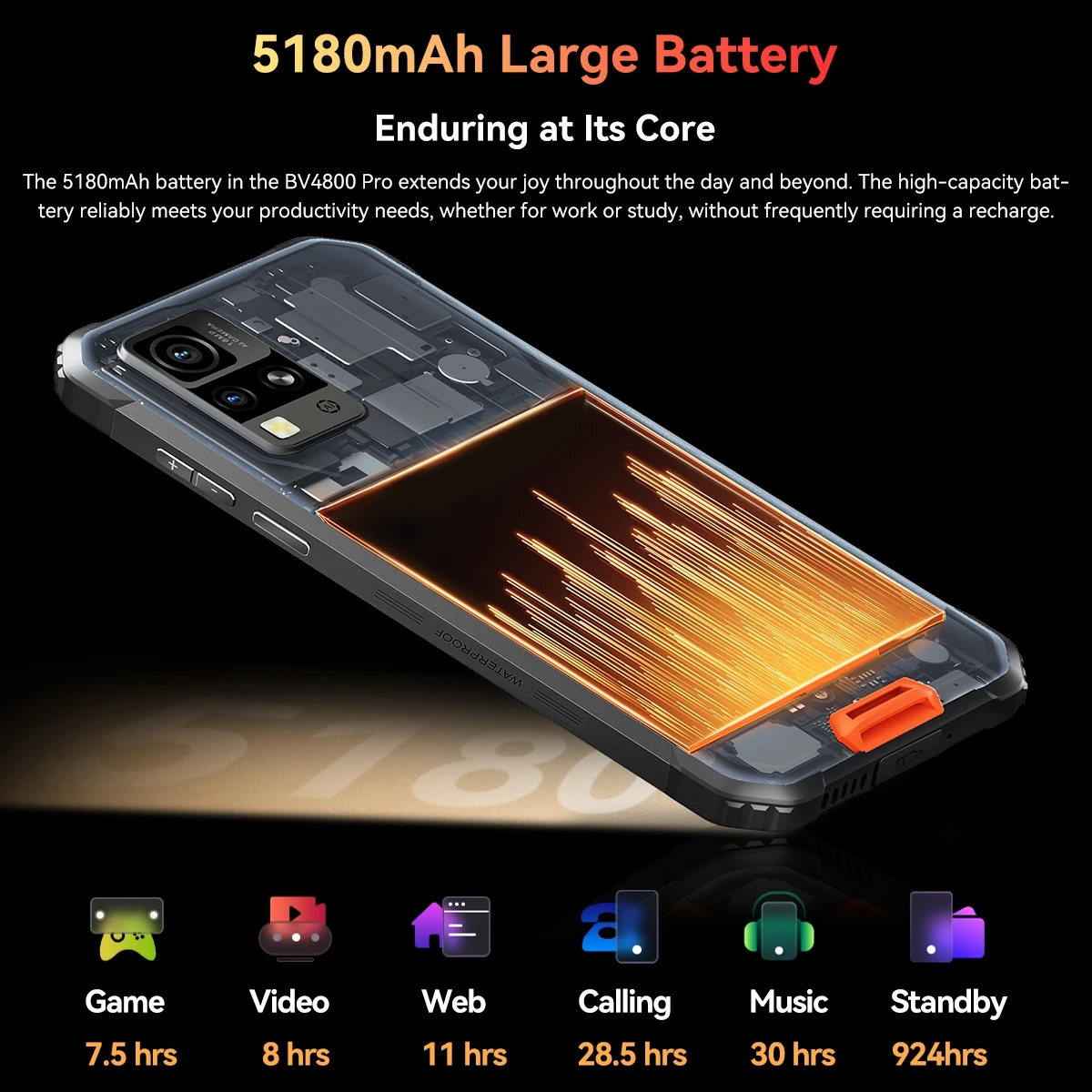 Blackview BV4800 Pro Rugged Smartphone 6.56'' 4GB+128GB 5180mAh Battery 16MP Rear Camera 4G Mobile Phone - Image 4