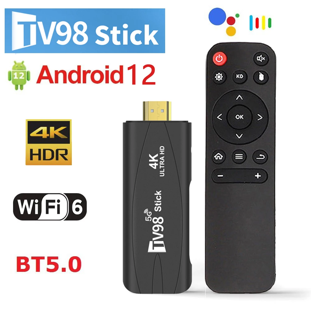 TV Box LEMFO TV98 Mini Android 12 Support 8K Video 4K 2.4G&5G Body Feeling Game Set Top Box 16GB 32GB Wifi 6 3D smart