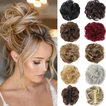 Clip per Chignon in Capelli Sintetici, Posticcio Naturale Riccio e Voluminoso, Coda di Cavallo per Donne, Effetto Realistico, Regalo
