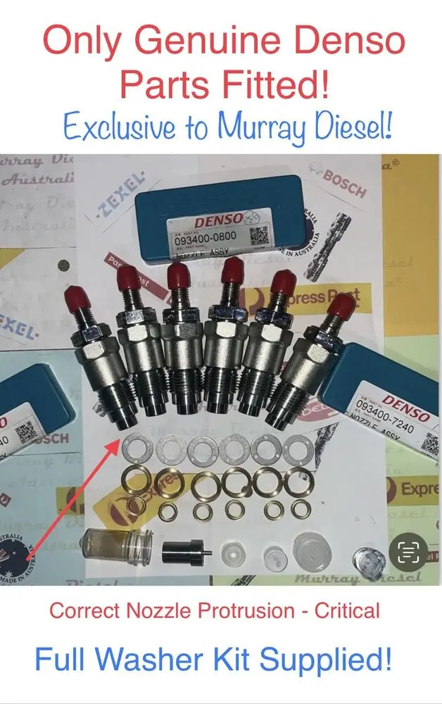 

New Genuine Denso Retrofit Injectors For Toyota Landcruiser 3020 2H Engine x 6