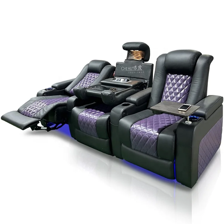 

Top grain leather electric recliner cinema sofa VIP living room furniture electric recliner cinema