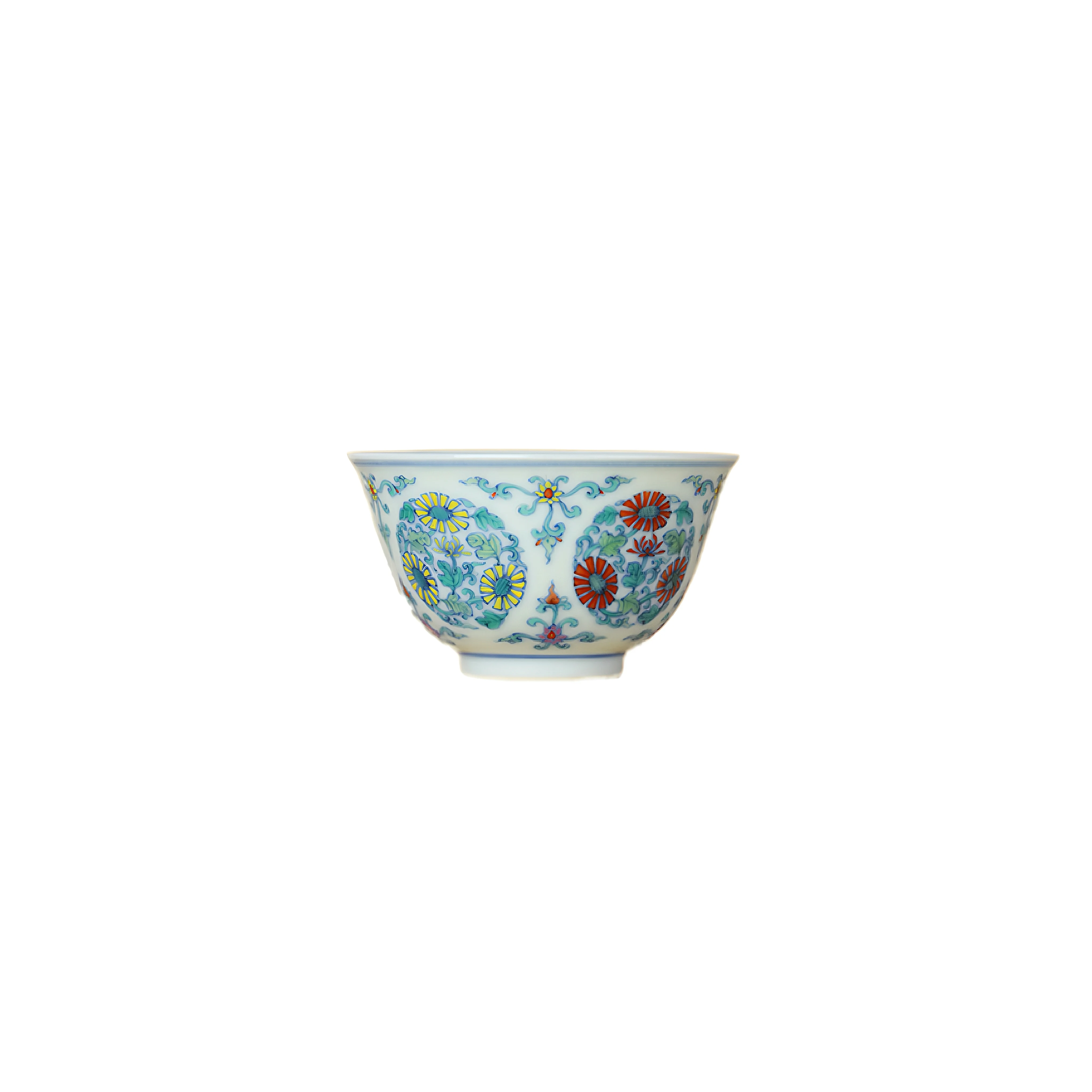 Jingdezhen ceramic Doucai flower clusters teacup