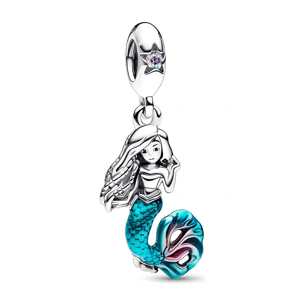 Disney Princess The Little Mermaid Ariel Ciondola Charm Fit Original Pandora Charm Bracciali Ciondolo Gioielli Berloque