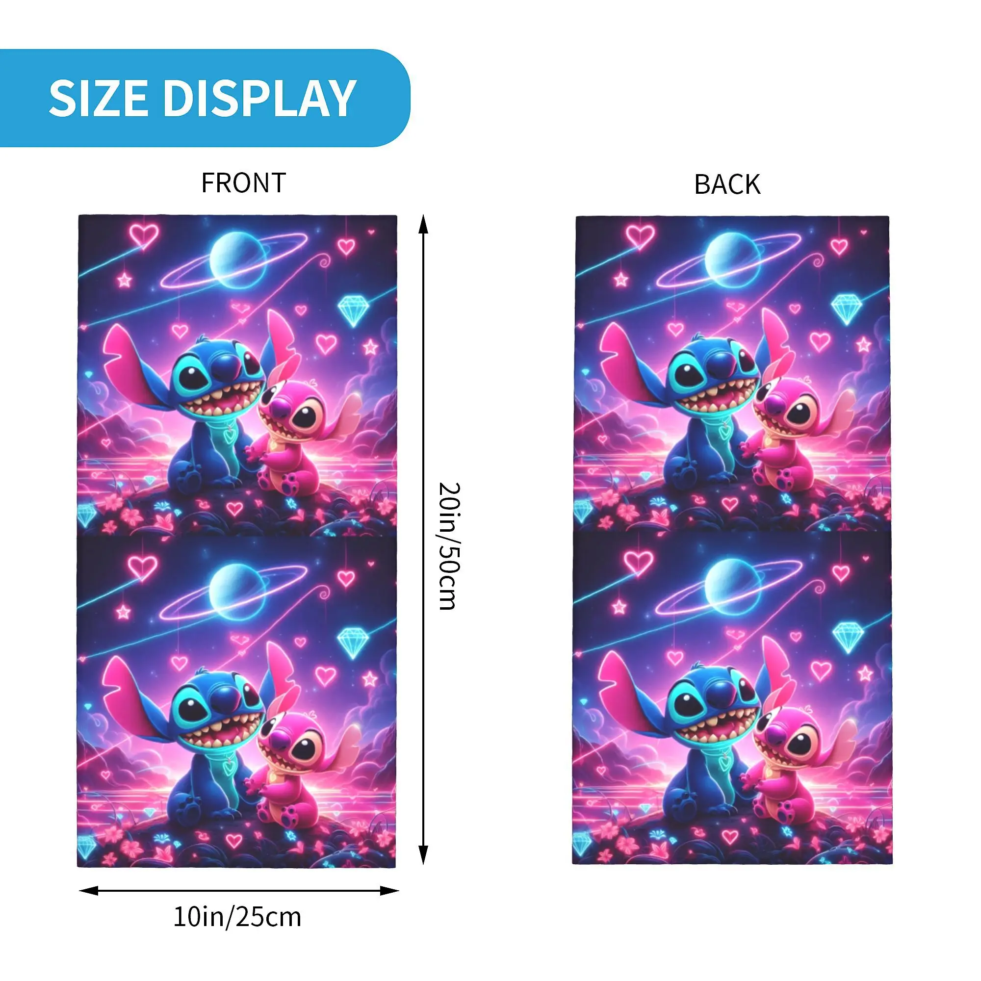 Cycling Bandana Neck Wrap Neck Gaiter Bandana Neck Cover Multifunctional Bandana Stitch Angel Starry Sky Love Men Women Winter Hiking Ski Scarf Gaiter Face Cover
