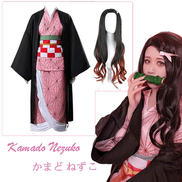 Autumn Winter Women Flannel Robe Cosplay Anime Kamado Nezuko