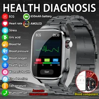 2025 New Blood Pressure Uric Acid Blood Fat Five Organs Monitoring SmartWatch ECG Blood Oxygen Temp Health Diagnosis Smart Watch 1