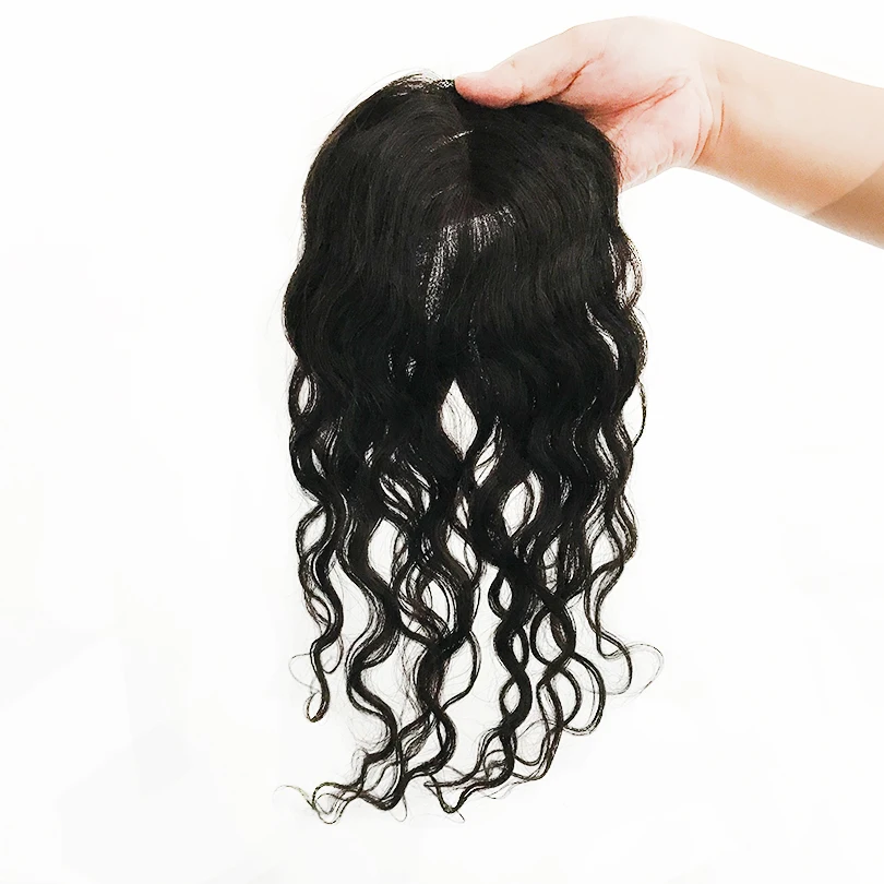 Fashion Wavy Human Hair Women Toppers Virgin European Hair 13x15cm Natural Scalp Top Base Lace Women Toppers with Clips 3