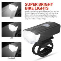 Ensemble de feux de vélo, phare arrière de vélo, Rechargeable par USB, ensemble de feux avant et arrière pour vtt, lampe de poche pour cyclisme, accessoires de vélo 2