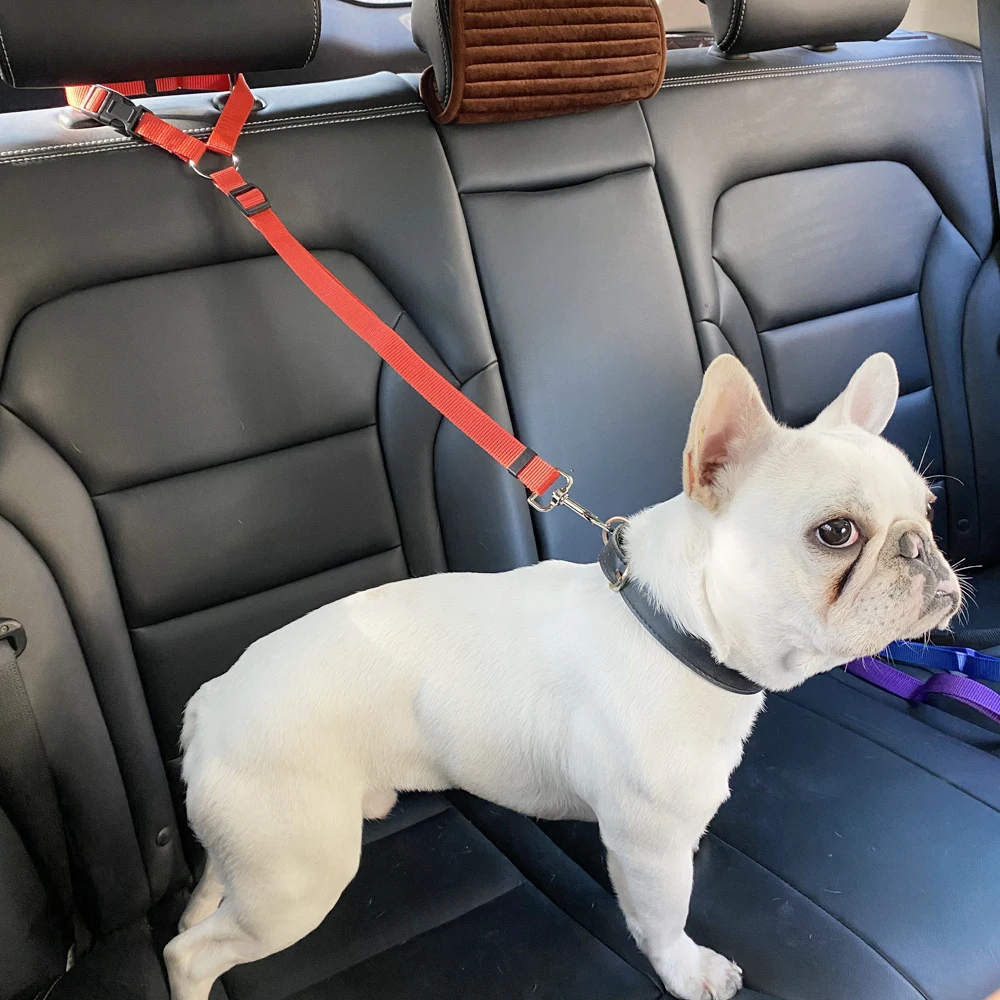 Dog Seat Belt Dog Leash Dog Harness Pet Collar Pet Harness Leash Pet Seat Belt Nylon Safety Belt Dogs Solid Color Pet Car Seat Belt Two-in-one Leash Adjustable Dog Harness Collar Products Pet Accessories