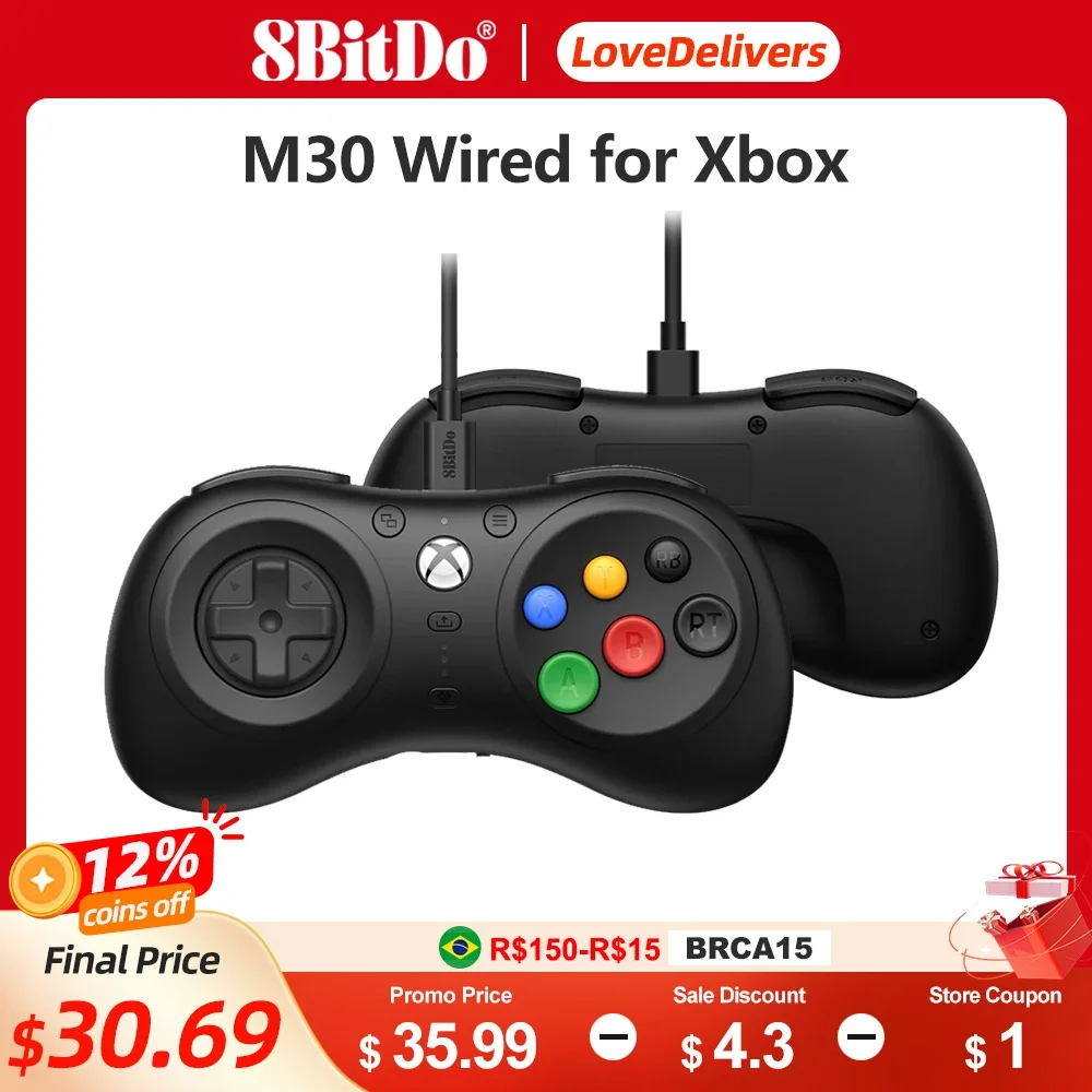 8Bitdo M30 Controller Cablato Gamepad Per Xbox One Series X S Windows Support 8Bitdo Ultimate Software Con Licenza Ufficiale Di Xbox