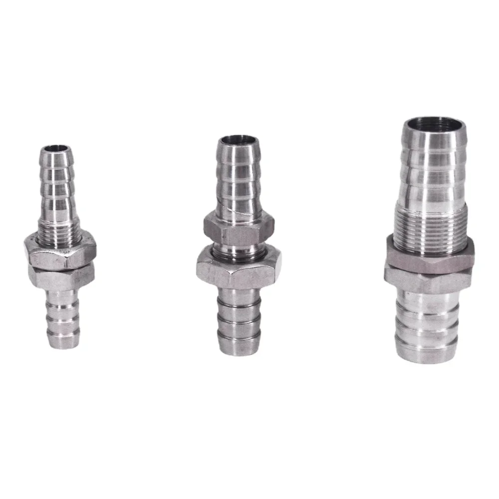 2.5 3 4 5 6 8 10 12 13 14 16 19 20 25 32mm Hose Barb Equal Reducing 304 Stainless Steel Bulkhead Hosetail Pipe Fitting Connector pipe fitting water pipe fitting hose pipe fitting