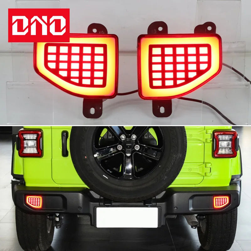 

Car LED Rear Bumper Lamps For Jeep Wrangler 2018-2022 Brake Light Turn Signal Backup Reflector Lamp Taillights Car Fog lamp