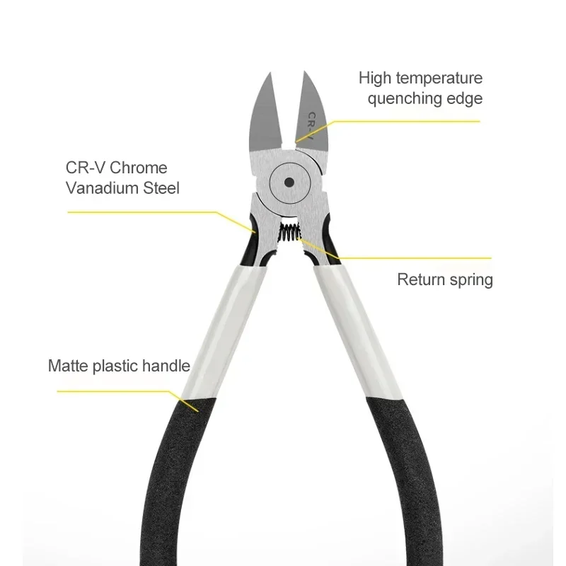 Wire Stripping Pliers 5/6 Inch Cr-V Mini Electronic Wire Stripping Pliers Diagonal Pliers Side Cutter Plastic Cable Nipper DIY Repair Tools