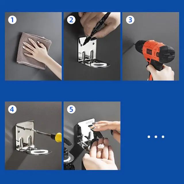 Falra Szerelt Tusfürdő -Palack Tartó Rozsdamentes Acél Szappanos Szervező Horog Fürdőszobai Kiegészítők Csavarral - Image 2