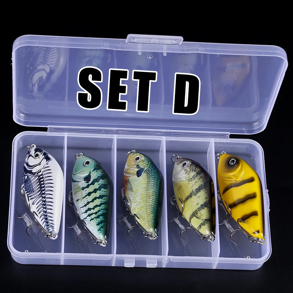 Recertop 5PCS / BOX Sinking Crank Fish Slide Bait Wobbler Kit 70MM 14.5G  Artificial Small Jerkbait Pike Musky Fishing Lures Set - AliExpress