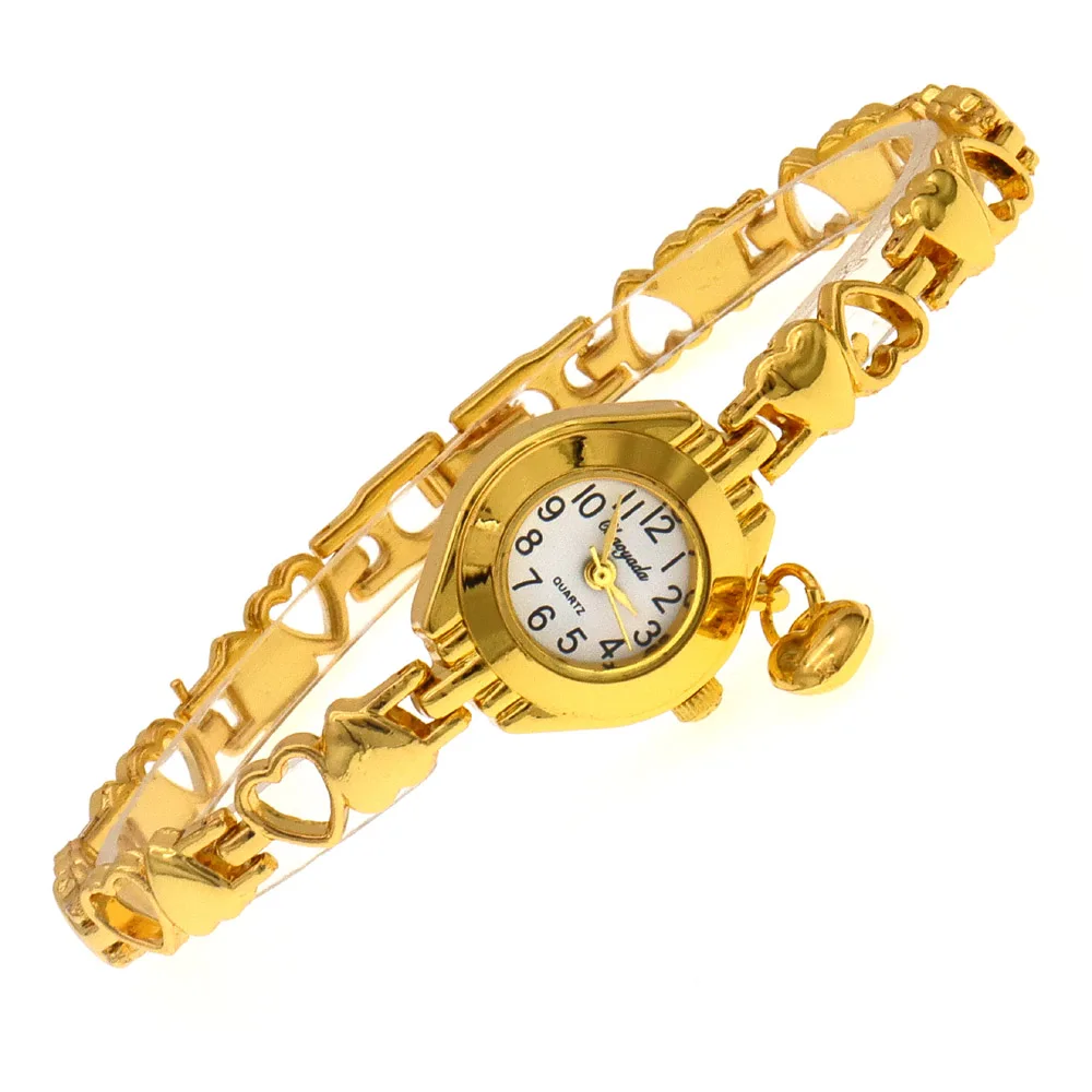 Cute Women's Fashion Small Dial Quartz Bracelet Wrist Watch Wholesale New Arrival with heart pendant Ladies Watch 4
