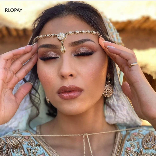 Algeria Antique Head Wear Crystals Bridal Headpiece Moroccan Chic Wedding  Hair Accessories Ethnic Head Chain Hair
