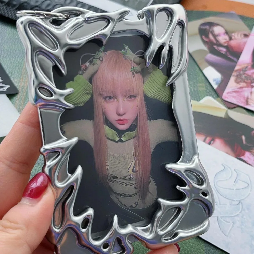 

Серебристый металлический стильный металлический чехол для карт с гальваническим покрытием необычная специальная форма для карт