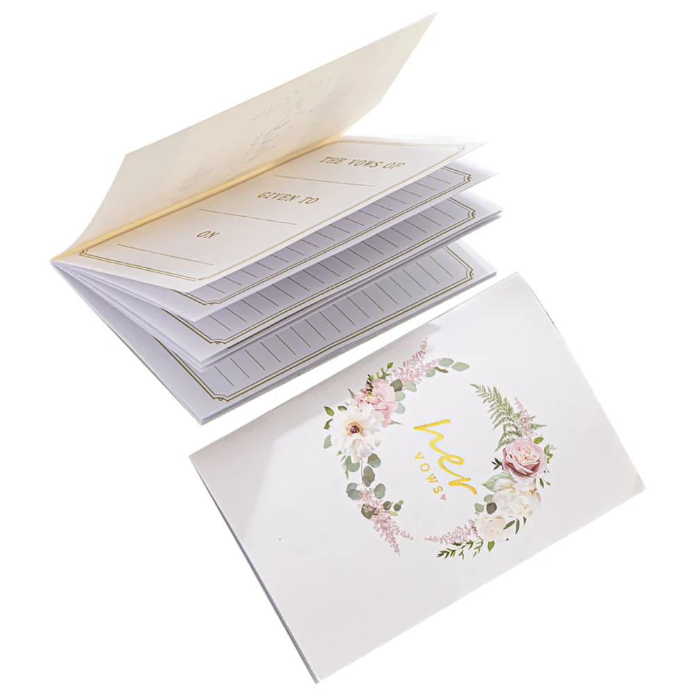 2pcs Wedding Vow Paper Books Wedding Party Vows Cards Bridal Shower Gifts