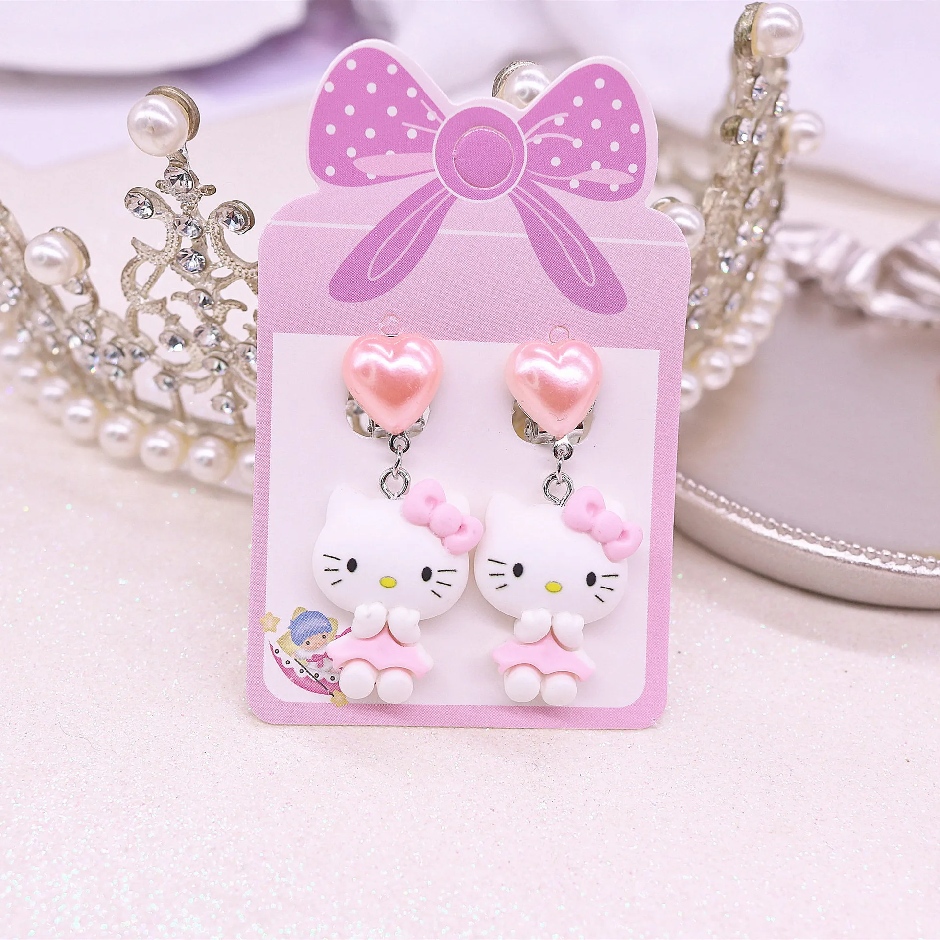 Cute Pink Cats Clip on Earrings For Kids Girls Earrings Jewelry No Pierced Children Women Cute ear clip earrings clip earrings ear clip
