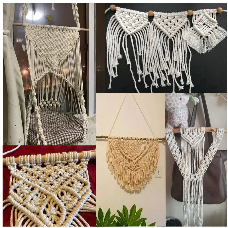 1mm-10mm 100% Cotton Macrame Cord Rope String DIY Handmade Wall Hangings Natural Rope Sewing Bohemia Wedding Home Decoration