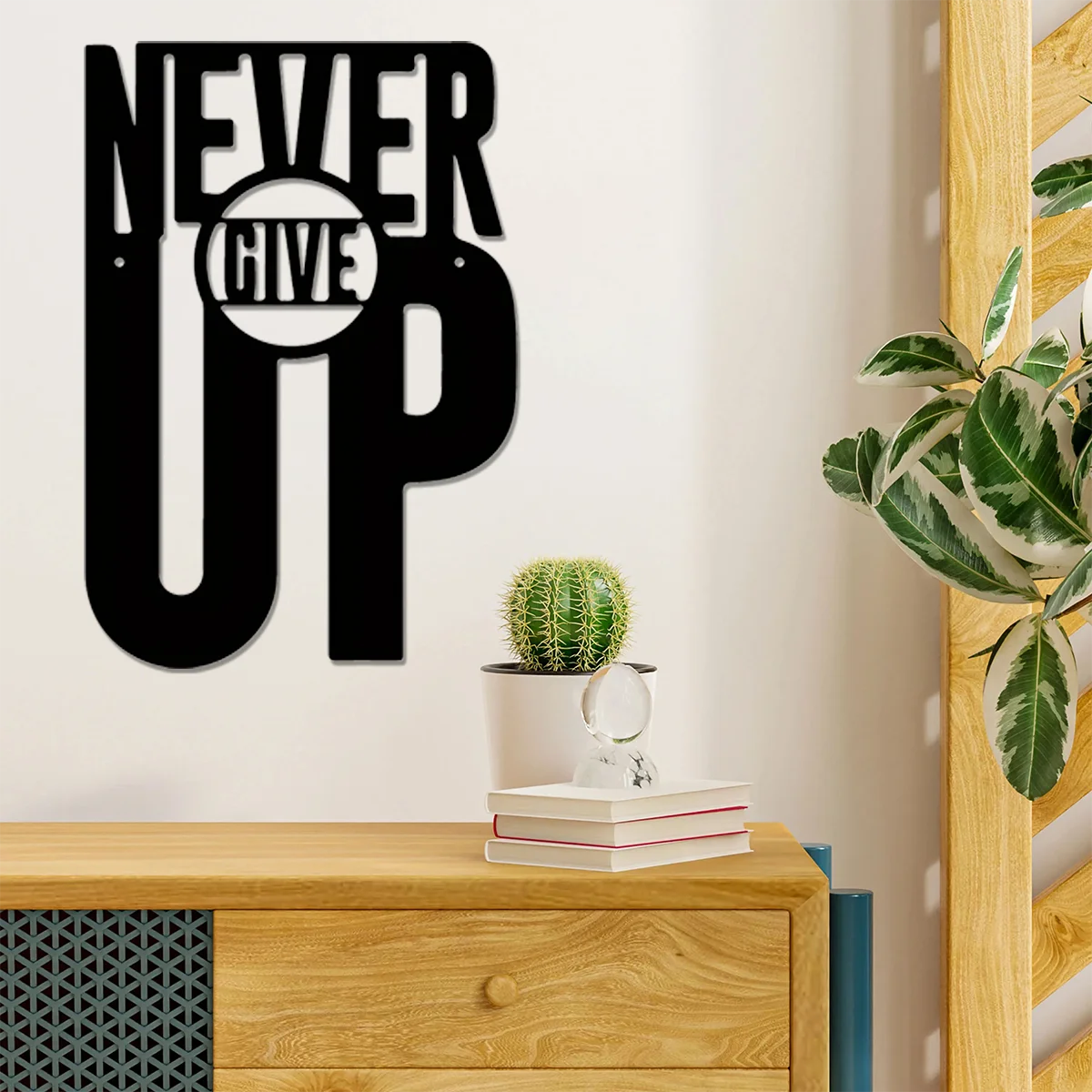 

Never Give Up Metal Wall Decor, Metal Artwork, Room Scene Decor, Suitable for Study And Other Wall Decor, Holiday Gift