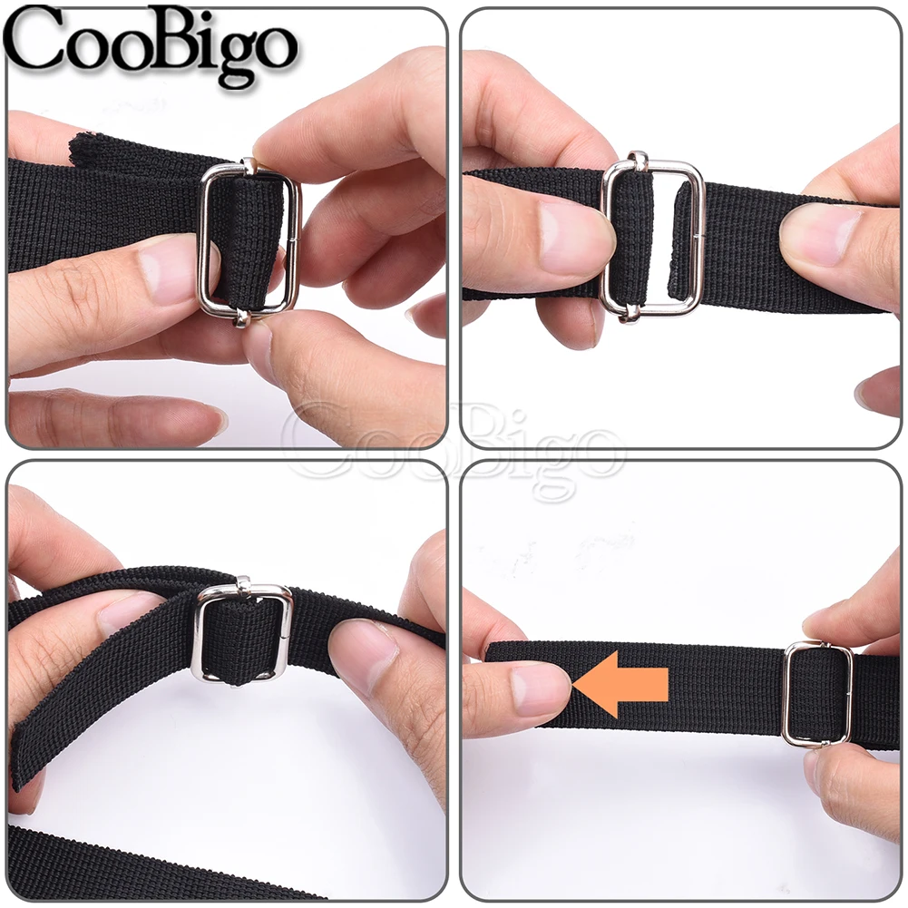 Metal Webbing Slider 10pcs Triglide Slides Rectangle Adjustable Strap Pin Buckle for Belt Bags Luggage DIY Craft Accessories